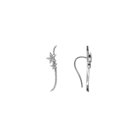 Boucles d'oreilles Isabelle Barrier en or blanc et diamants naturels